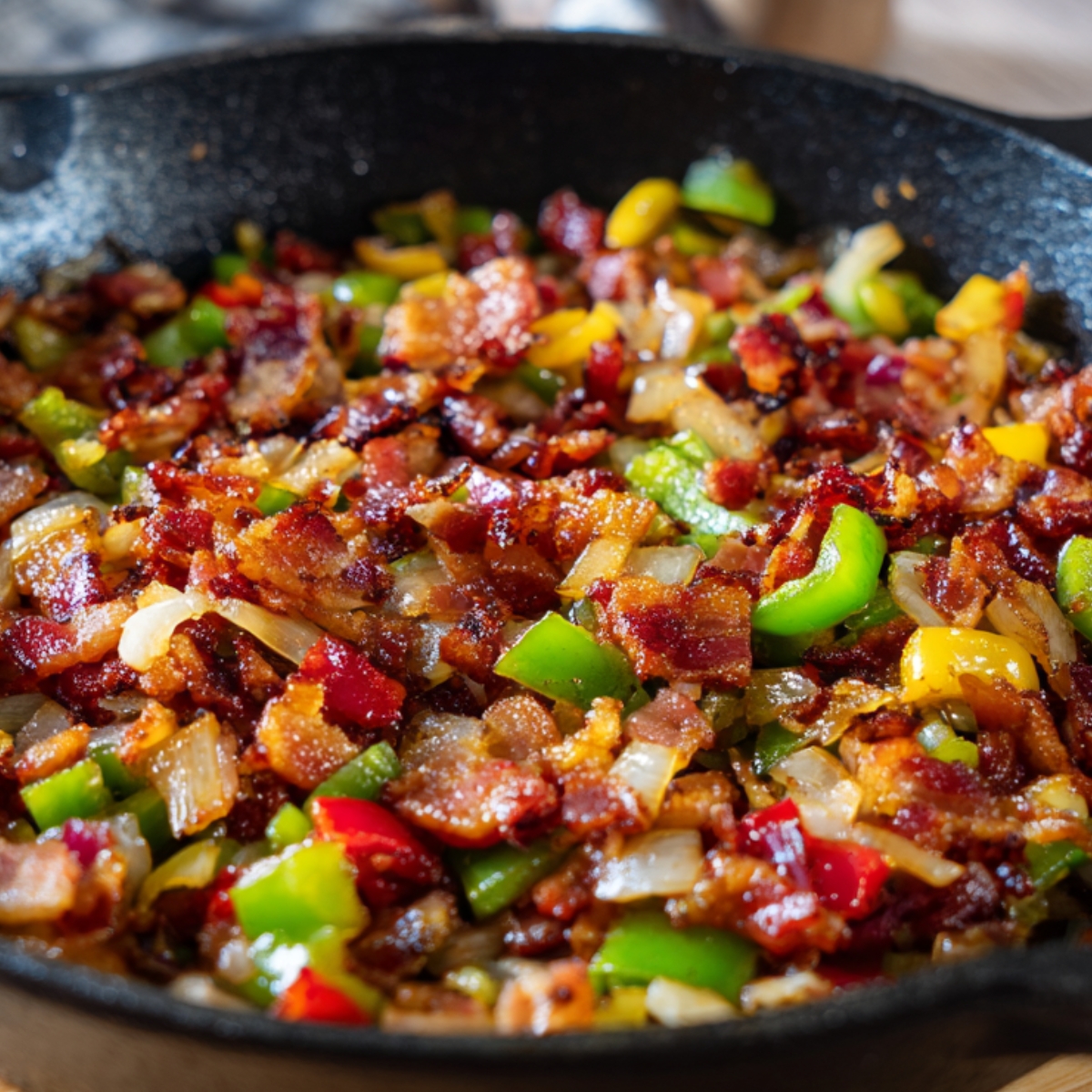 A pot of perfectly cooked white rice, each grain fluffy and separate, lightly steaming under soft kitchen lighting.
