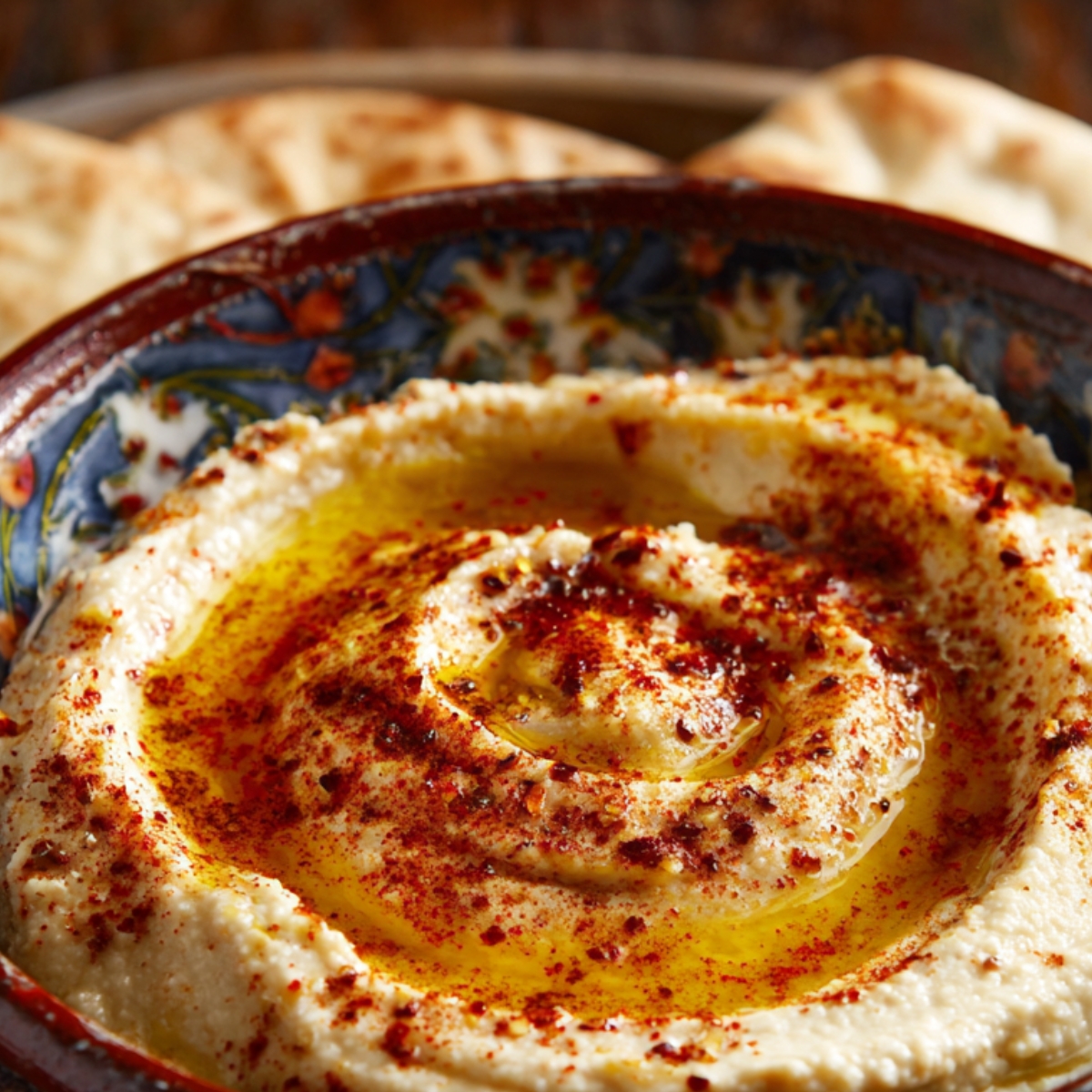 Bowls of chickpeas, garlic, lemon, olive oil, cumin, and salt arranged neatly on a marble surface for homemade hummus preparation.