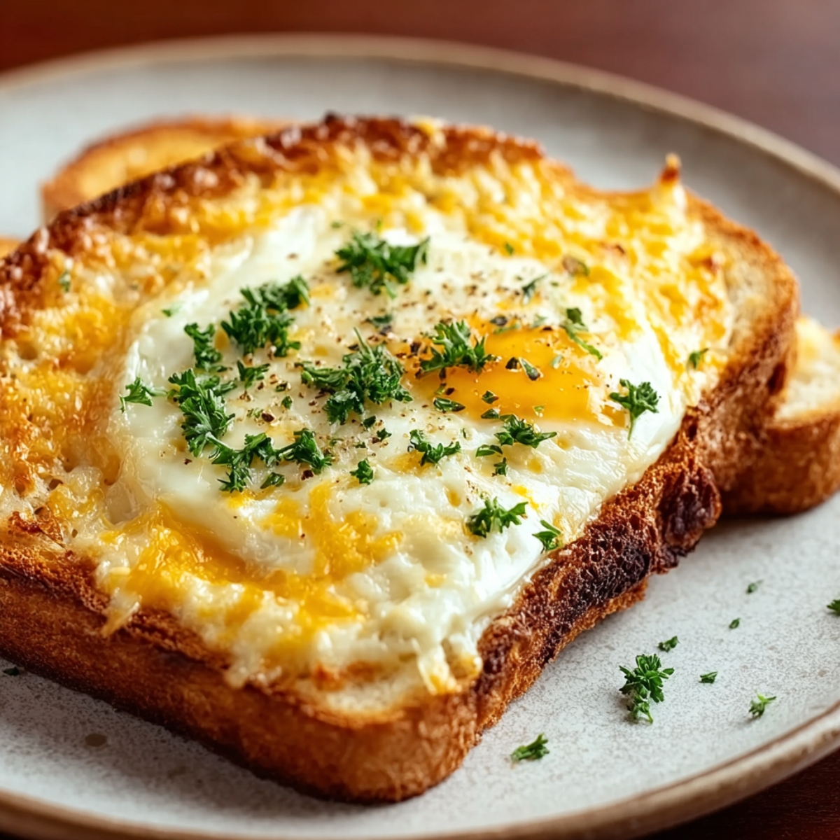Sizzling egg cheese toast cooking in a pan — buttery, crispy, and topped with gooey melted cheese. The easiest one-pan breakfast ready in under 10 minutes!