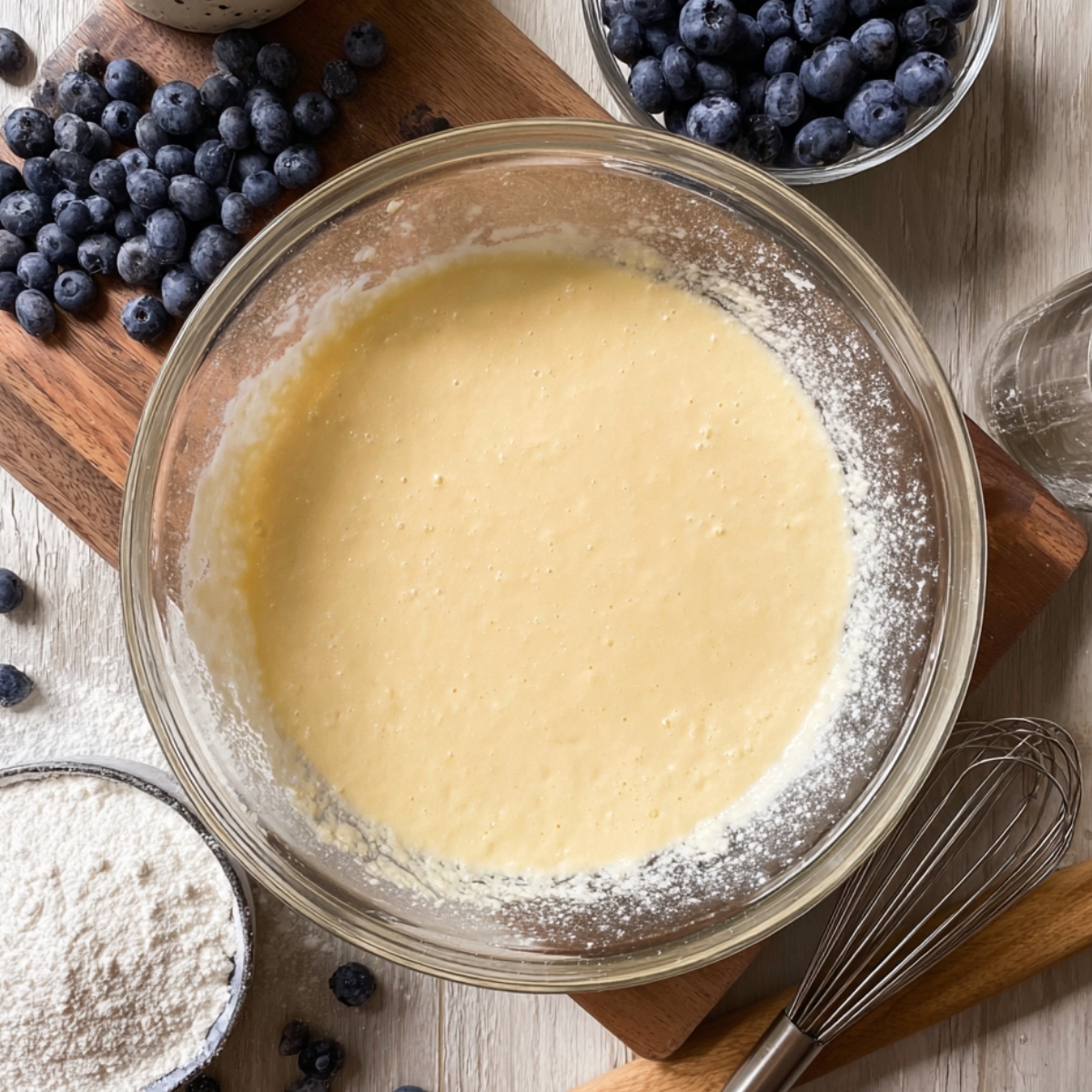 The wet ingredients are perfectly combined, with a smooth consistency ready to mix with the dry ingredients. Would you like to proceed to folding in the dry ingredients or add any final touches before that