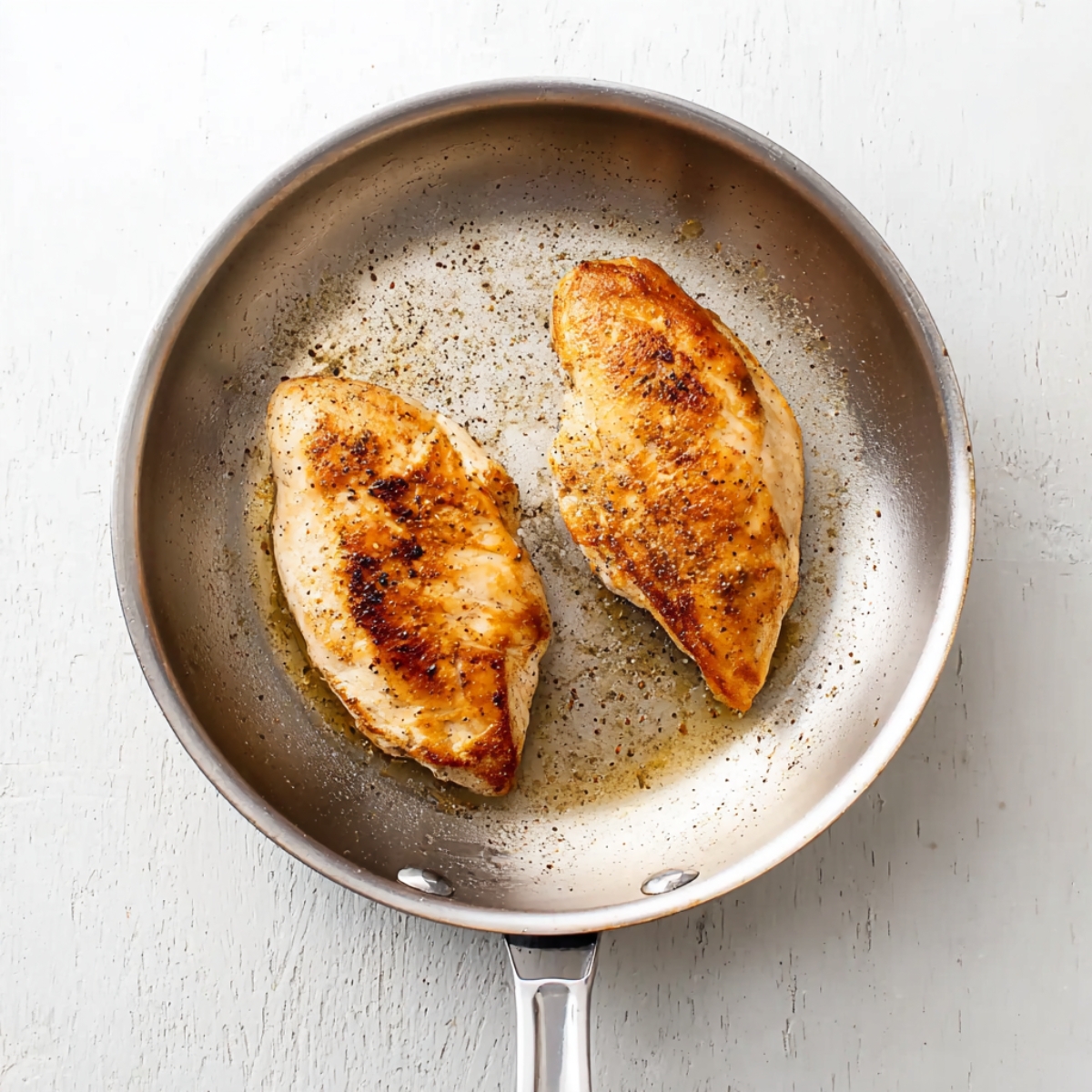 A white bowl with diced red bell peppers, fresh basil leaves, minced garlic, and seasonings, ready to be mixed for a bruschetta topping.